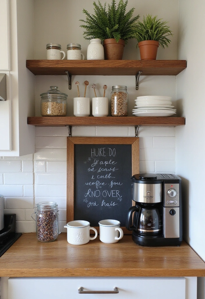 15 Cozy Kitchen Cafe Decor Ideas That Will Make You Want to Brew Another Cup! - 8. Coffee Bar Station