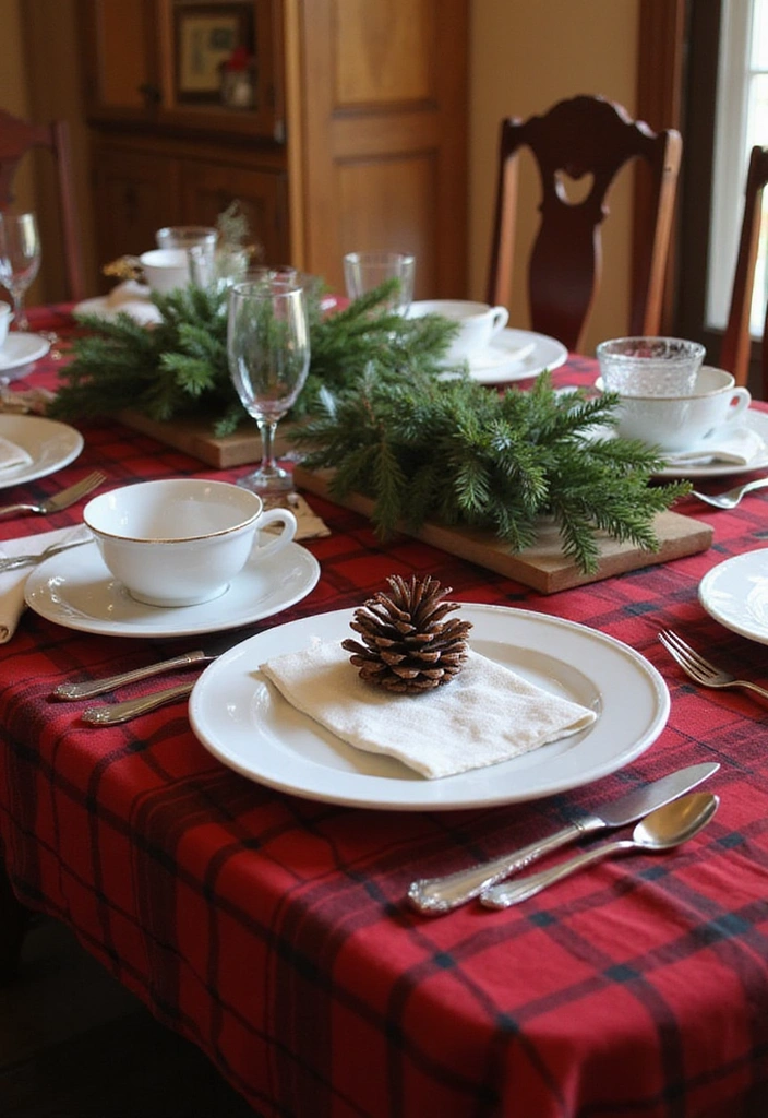 15 Festive Dining Table Cloths to Elevate Your Seasonal Home Decor! - 1. Classic Red Plaid