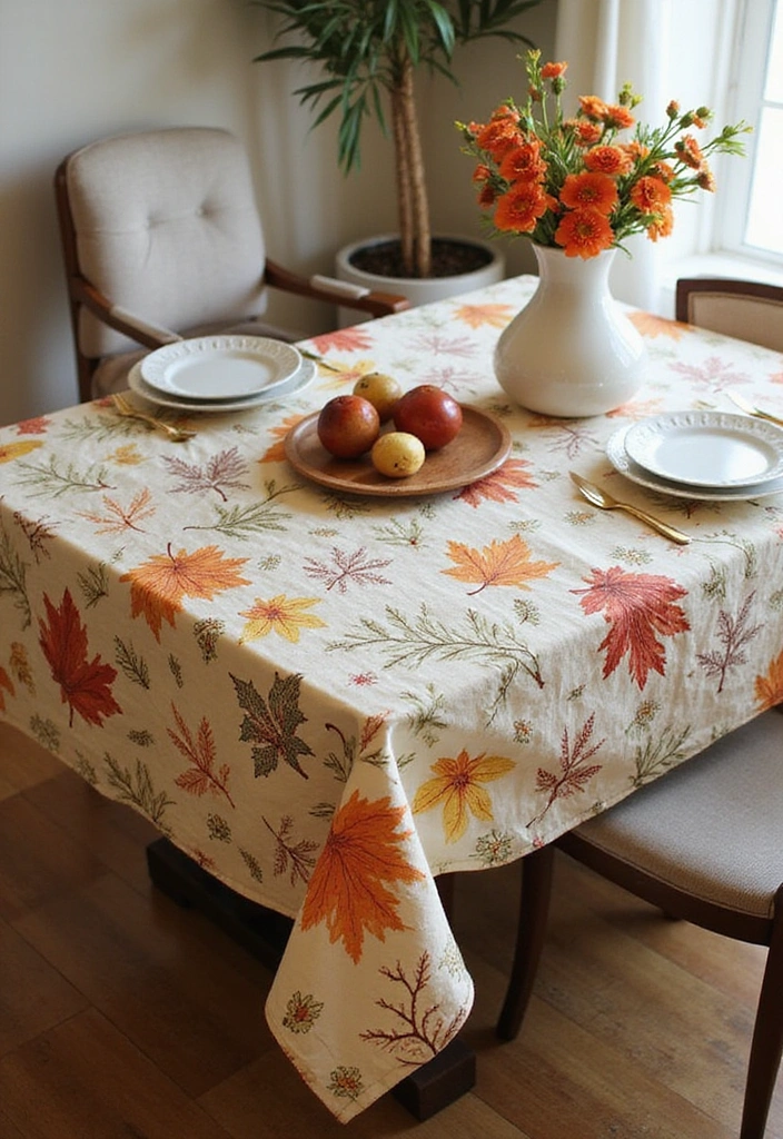 15 Festive Dining Table Cloths to Elevate Your Seasonal Home Decor! - 12. Seasonal Themed Motifs