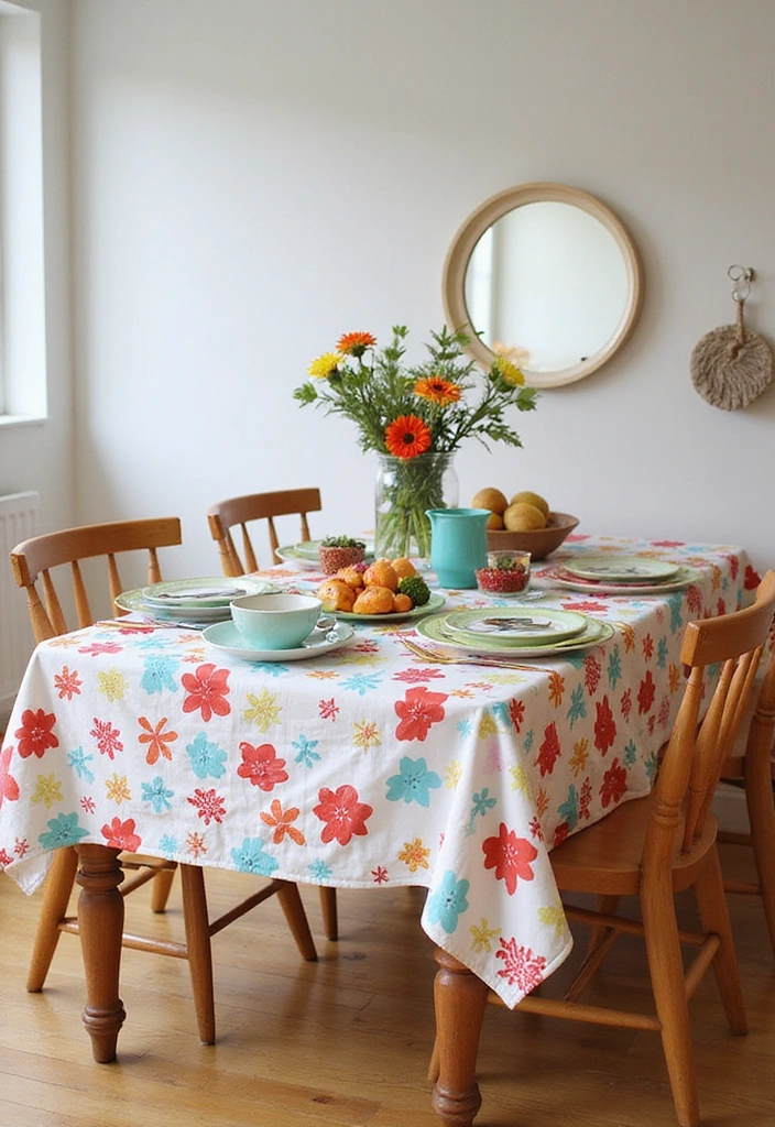 15 Festive Dining Table Cloths to Elevate Your Seasonal Home Decor! - 13. Fun and Festive Patterns