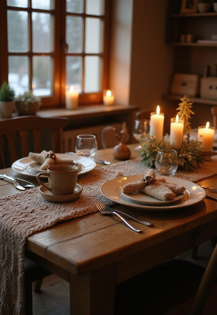 15 Festive Dining Table Cloths to Elevate Your Seasonal Home Decor! - 7. Cozy Knitted Patterns