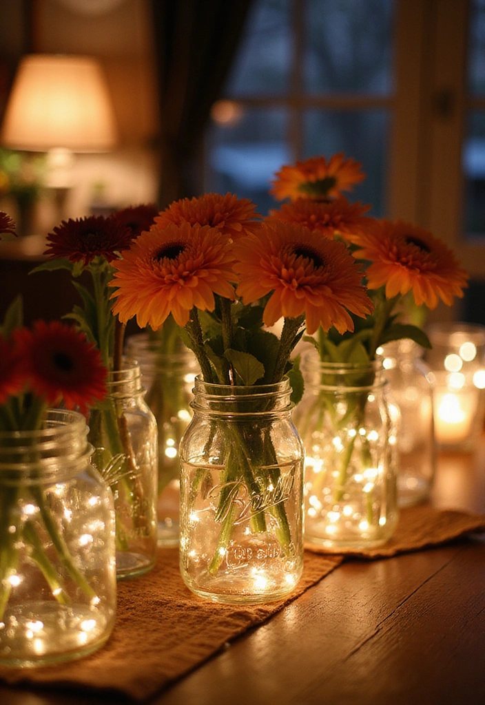 15 Festive Patriotic Table Decor Ideas That'll Make Your July 4th Celebration Unforgettable! - 5. Festive Mason Jar Accents