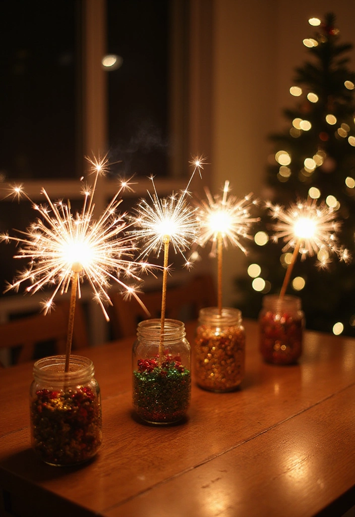 15 Festive Patriotic Table Decor Ideas That'll Make Your July 4th Celebration Unforgettable! - 9. Sparklers as Decor