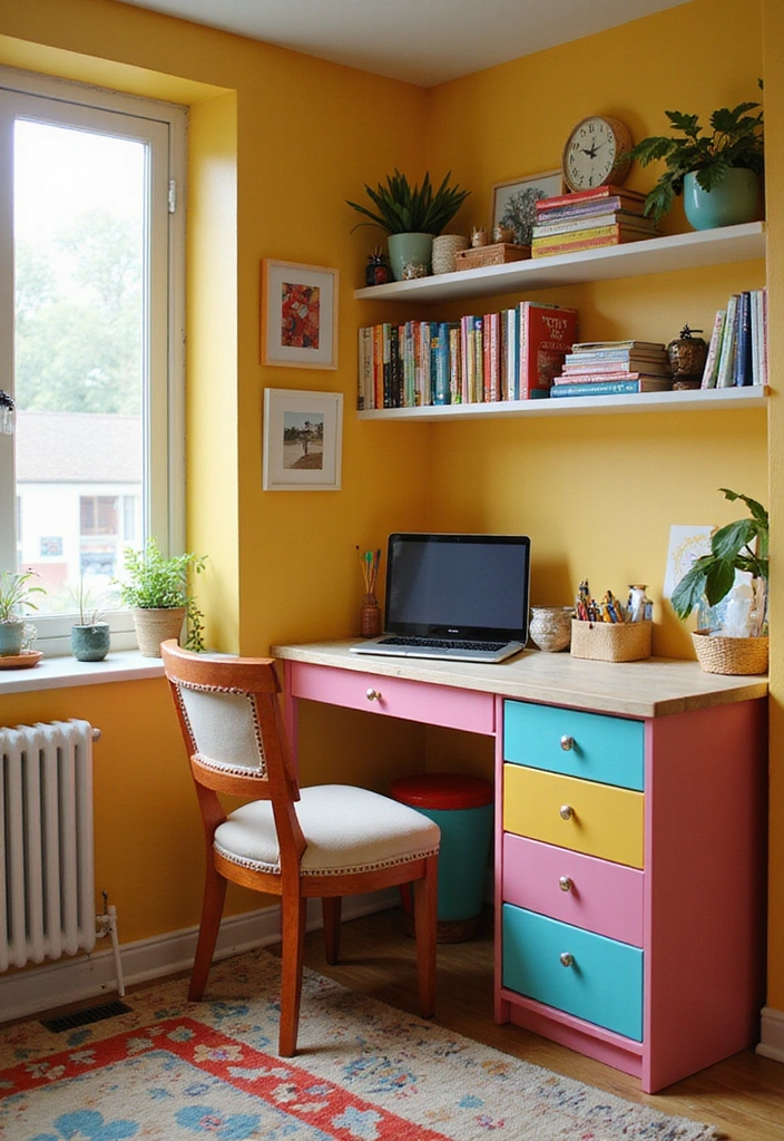 15 Inspiring Kids Study Table Designs That Will Transform Homework Time Into Fun Time! - 1. Colorful Corner Nook