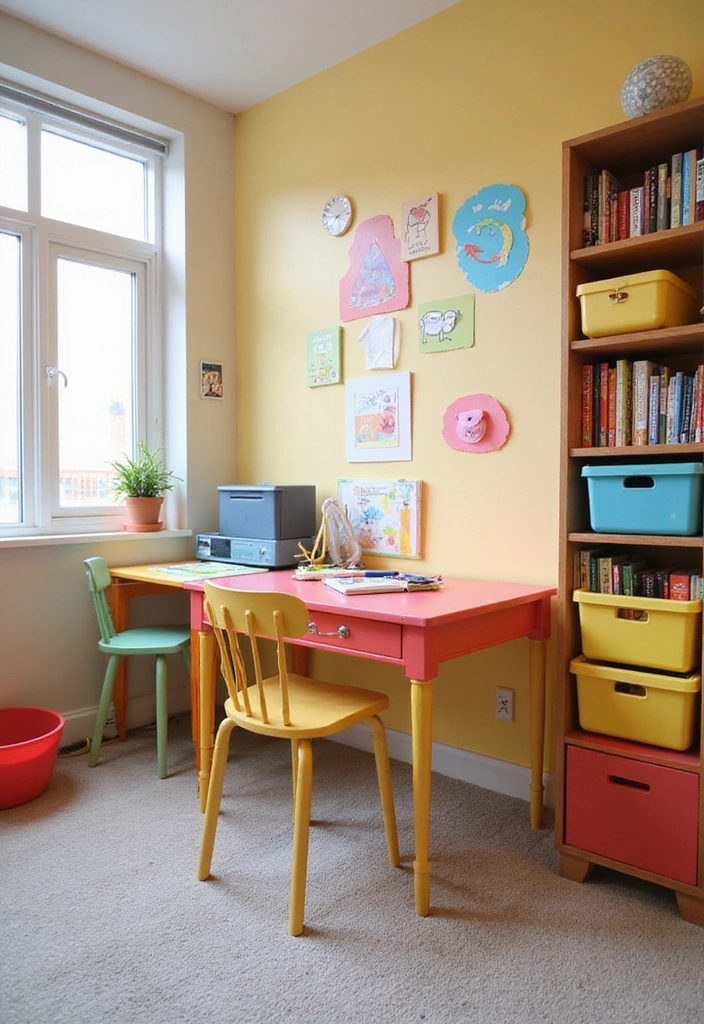 15 Inspiring Kids Study Table Designs That Will Transform Homework Time Into Fun Time! - 4. Bright and Bold Furniture