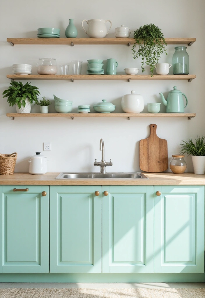 15 Pastel Kitchen Decor Ideas That Will Make You Fall in Love with Cooking Again! - 1. Mint Green Cabinets