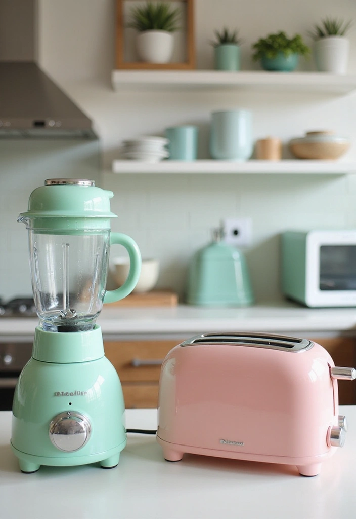 15 Pastel Kitchen Decor Ideas That Will Make You Fall in Love with Cooking Again! - 12. Colorful Kitchen Appliances