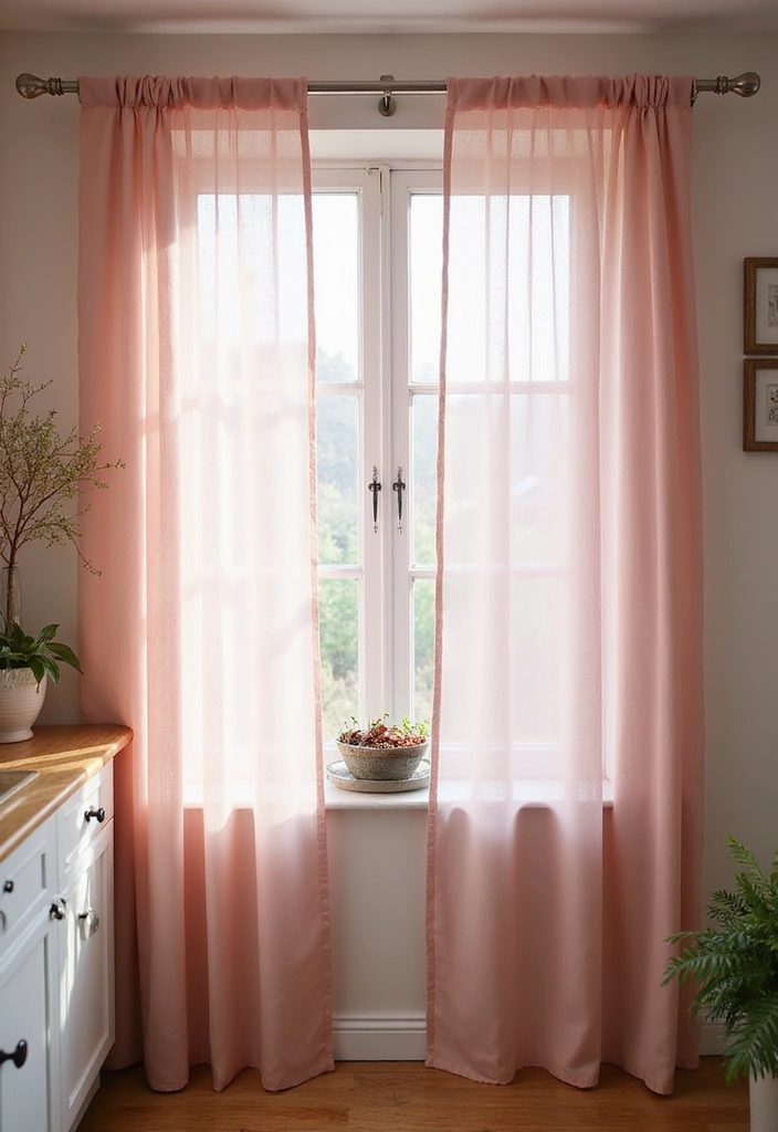 15 Pastel Kitchen Decor Ideas That Will Make You Fall in Love with Cooking Again! - 7. Blush Pink Curtains