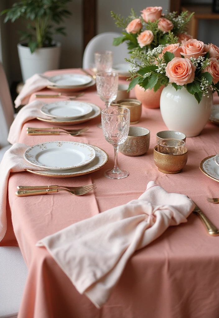 15 Pastel Kitchen Decor Ideas That Will Make You Fall in Love with Cooking Again! - 8. Soft Coral Table Settings