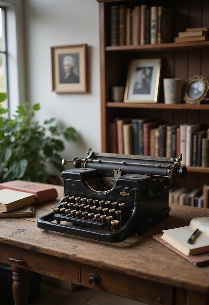 15 Stunning Antique Showpieces That'll Make Your Living Room a Conversation Starter! - 10. Vintage Typewriter