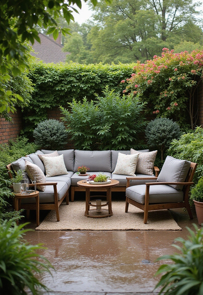 15 Stunning Rain Garden Decor Ideas That'll Make You Love the Wet Weather! - 6. Rain-Resistant Furniture