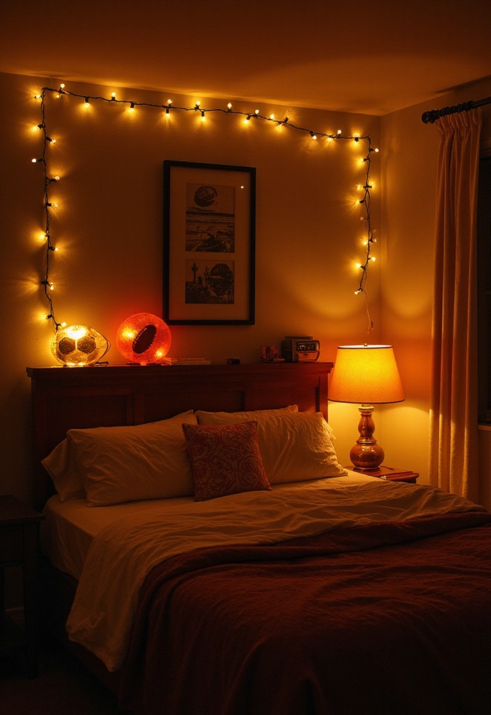 15 Touchdown-Worthy Football Decor Ideas for Your Dream Bedroom (You'll Want #7!) - 9. Sports-Inspired Lighting