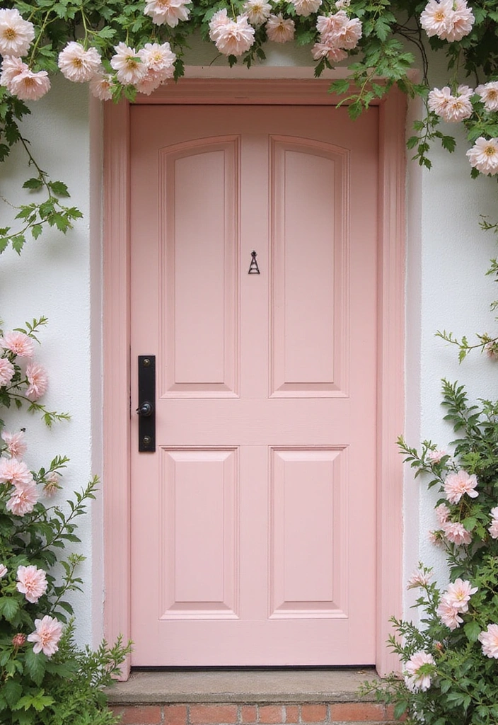 16 Bold Painted Wooden Doors That Will Transform Your Home's Vibe (You’ll Love #7!) - 11. Soft Blush Pink