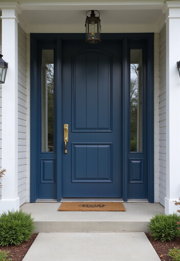 16 Bold Painted Wooden Doors That Will Transform Your Home's Vibe (You’ll Love #7!) - 12. Navy Blue Sophistication