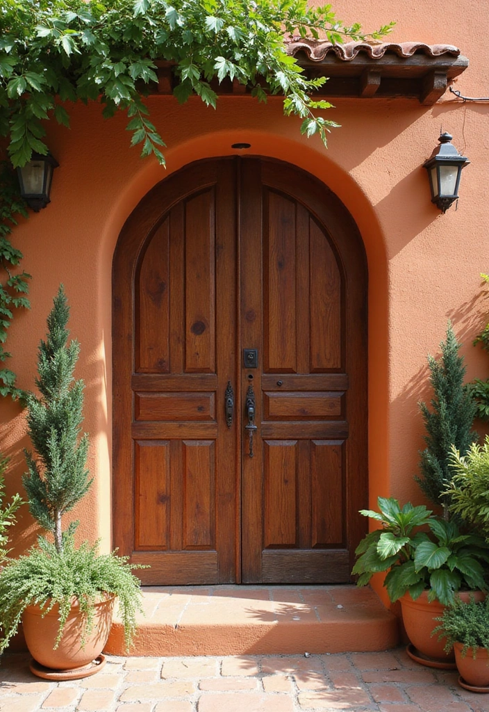 16 Bold Painted Wooden Doors That Will Transform Your Home's Vibe (You’ll Love #7!) - 13. Earthy Terracotta
