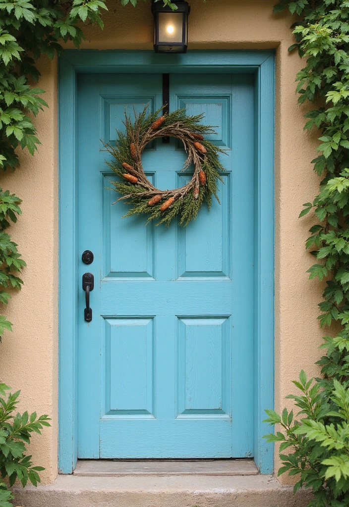 16 Bold Painted Wooden Doors That Will Transform Your Home's Vibe (You’ll Love #7!) - 2. Calming Ocean Blue