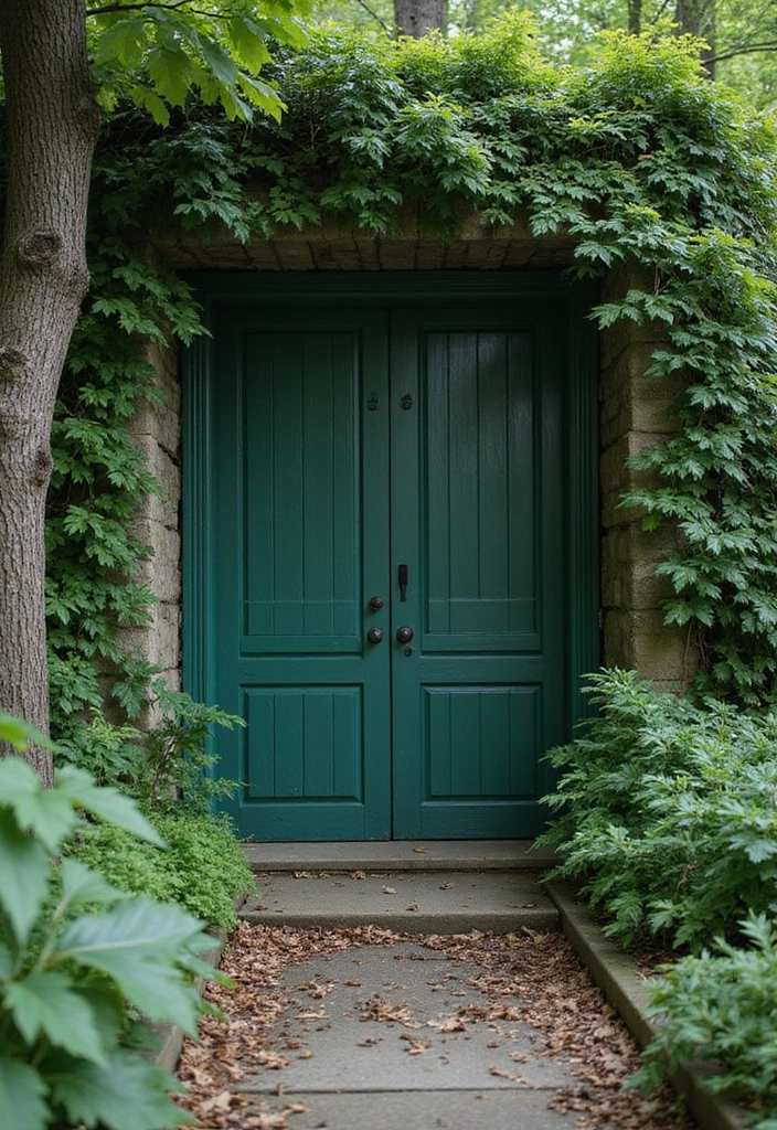 16 Bold Painted Wooden Doors That Will Transform Your Home's Vibe (You’ll Love #7!) - 4. Elegant Forest Green