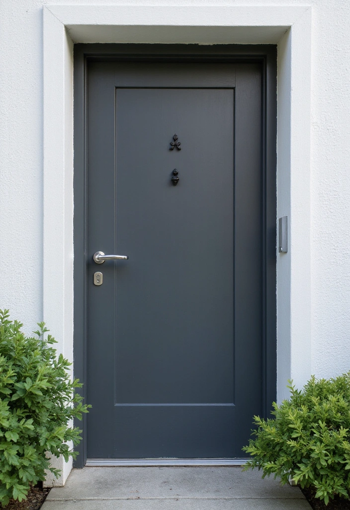 16 Bold Painted Wooden Doors That Will Transform Your Home's Vibe (You’ll Love #7!) - 5. Striking Charcoal Gray