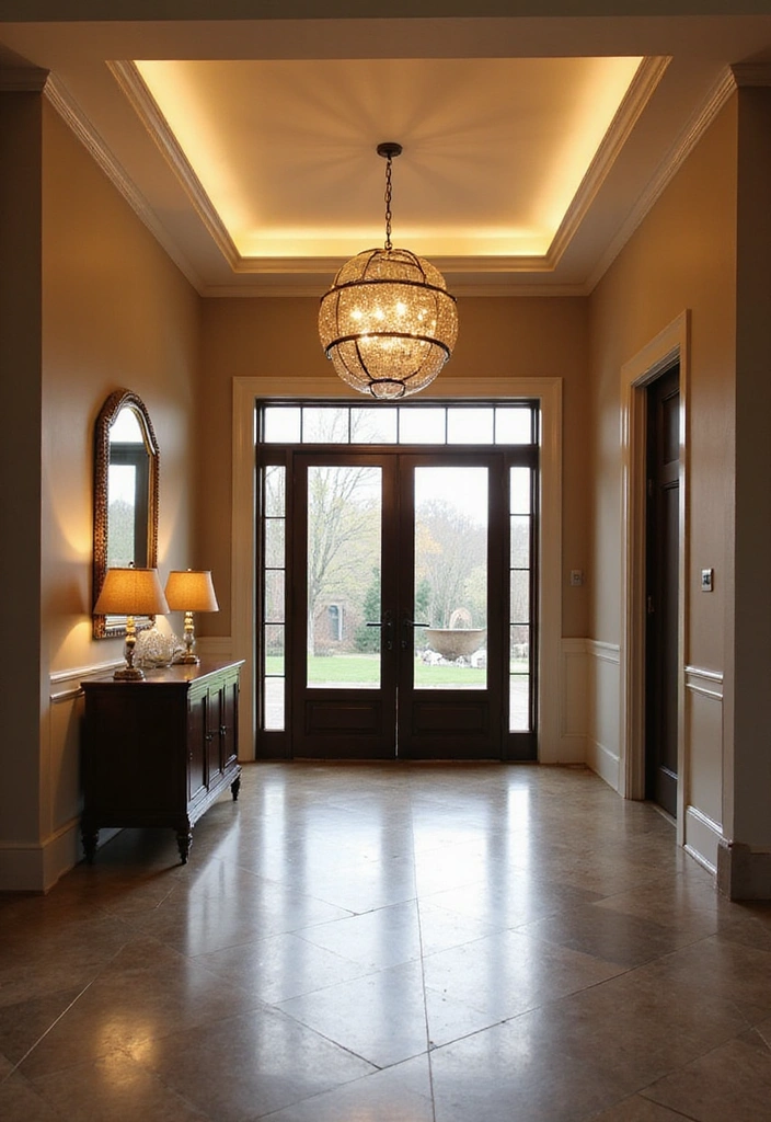 16 Entryway Ideas That'll Make a Stunning First Impression (Your Guests Won't Want to Leave!) - 1. Statement Lighting