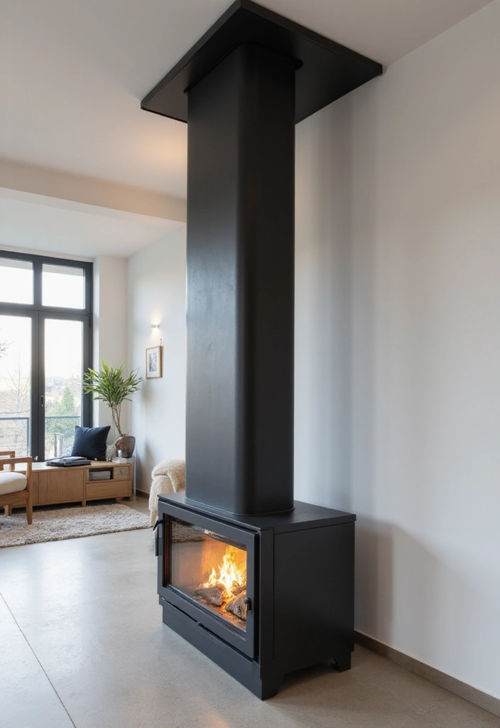 16 Ingenious Small Space Chimney Designs That Maximize Style (You’ll Be Amazed by #10!) - 11. Compact Vertical Design