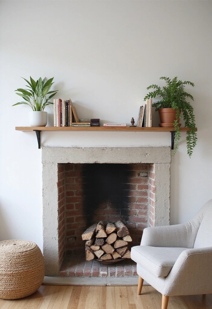 16 Ingenious Small Space Chimney Designs That Maximize Style (You’ll Be Amazed by #10!) - 3. Floating Chimney Shelf