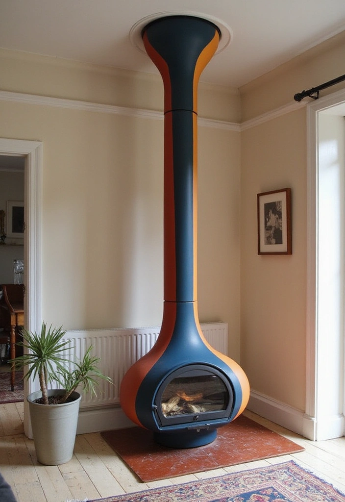16 Ingenious Small Space Chimney Designs That Maximize Style (You’ll Be Amazed by #10!) - 6. Artistic Statement Piece