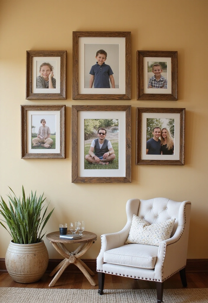 16 Rustic Wall Decor Ideas That Bring the Outdoors In (You'll Love #9!) - 14. Rustic Picture Frames