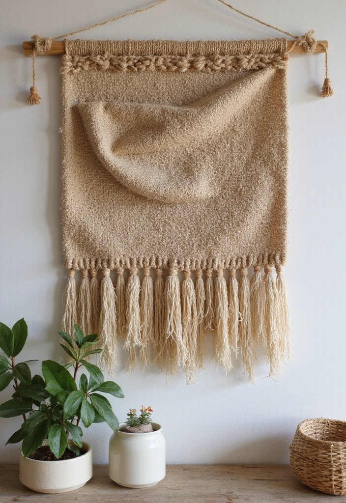 16 Rustic Wall Decor Ideas That Bring the Outdoors In (You'll Love #9!) - 15. Natural Fiber Wall Hangings