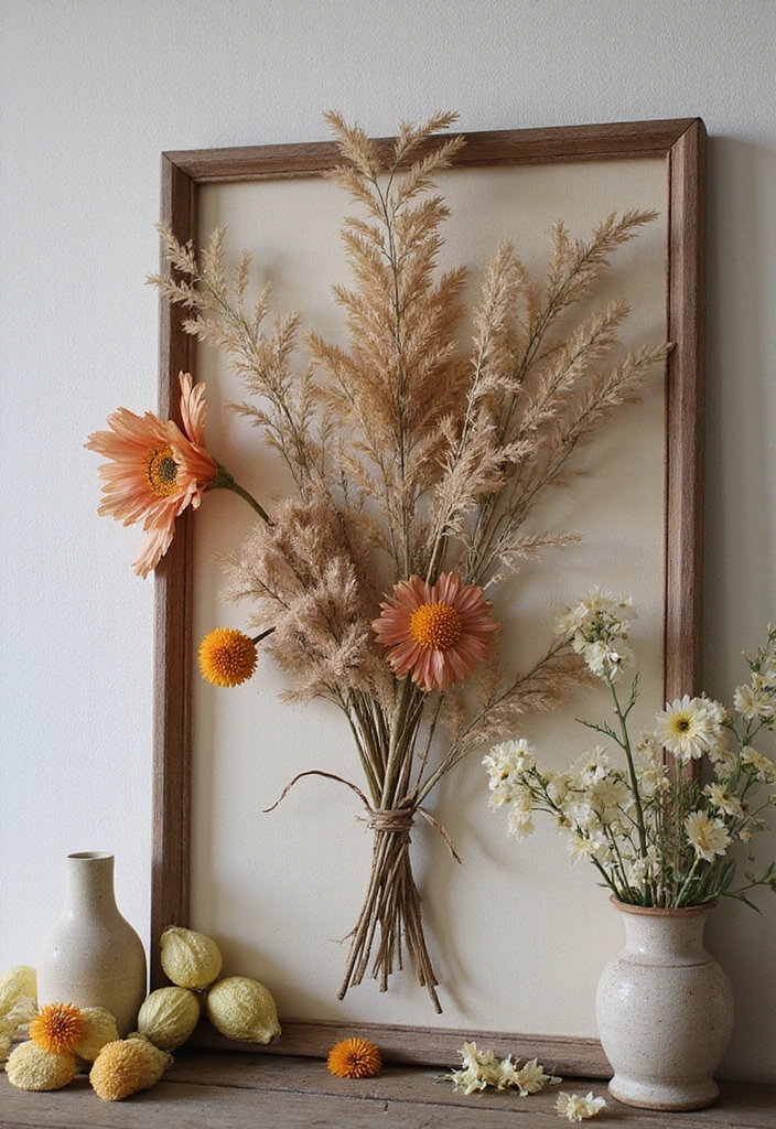 16 Rustic Wall Decor Ideas That Bring the Outdoors In (You'll Love #9!) - 8. Dried Flower Arrangements