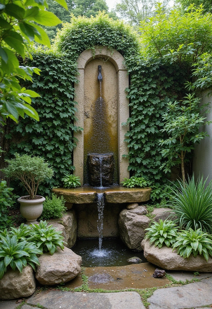 16 Space-Saving Vertical Garden Set Up Ideas That Will Blow Your Mind (#4 Is Genius!) - 14. Vertical Garden with Water Feature