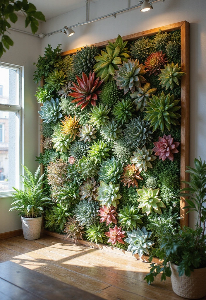 16 Space-Saving Vertical Garden Set Up Ideas That Will Blow Your Mind (#4 Is Genius!) - 9. Vertical Succulent Wall