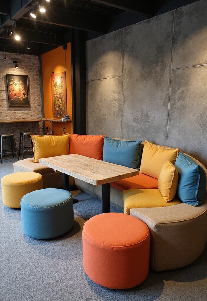 17 DIY Game Room Projects That Are Fun, Easy, and Affordable (You Can’t Miss #5!) - 10. Modular Seating for Flexibility