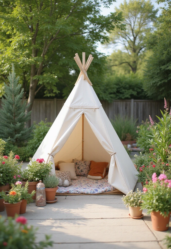 17 Outdoor Kids Tent Decor Ideas That'll Turn Your Backyard into a Wonderland! - 10. Garden Oasis