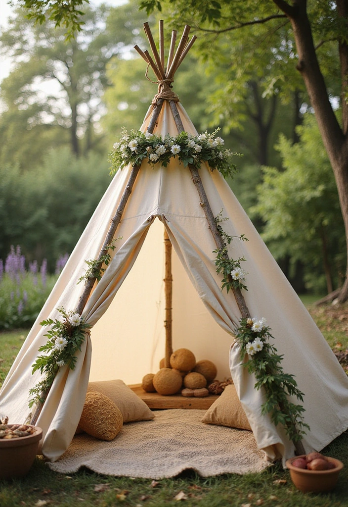 17 Outdoor Kids Tent Decor Ideas That'll Turn Your Backyard into a Wonderland! - 3. Nature-Themed Decor