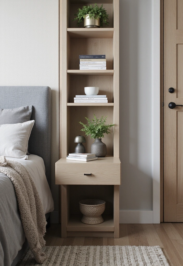 21 Minimalist Shelf Ideas That Prove Less is More in Your Bedroom! - 12. Sleek Nightstand Shelves