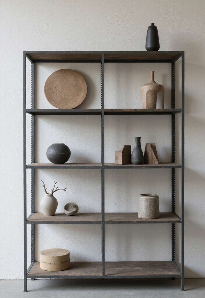 21 Minimalist Shelf Ideas That Prove Less is More in Your Bedroom! - 5. Industrial-Style Metal Shelving
