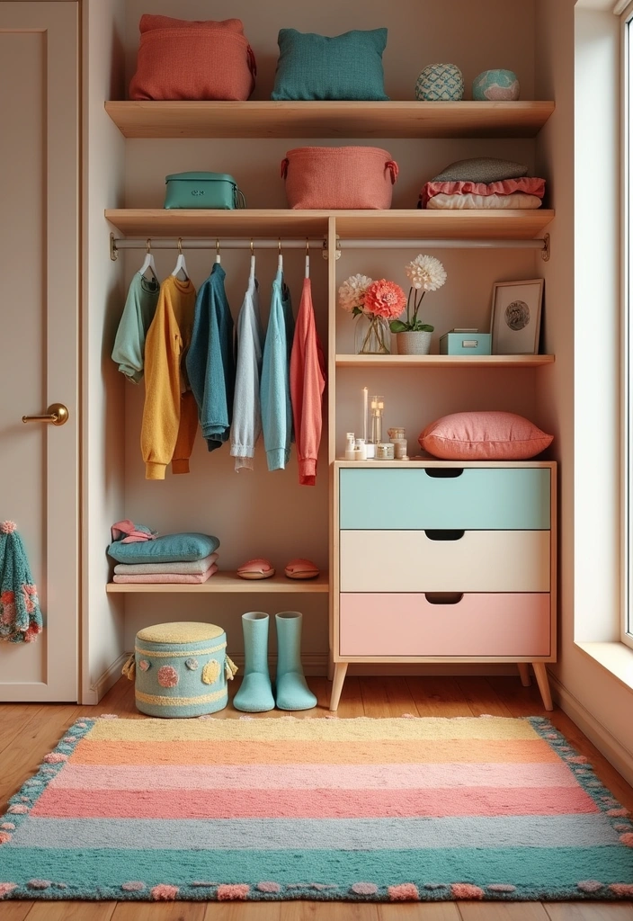 25 Kids Closet Organization Hacks That Will Make You Wonder How You Lived Without Them! - 20. Add a Fun Rug