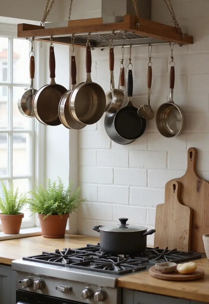 14 Kitchen Organization Tips That Will Change Your Cooking Experience Forever (Don't Miss #9!) - 3. Hang Pots and Pans