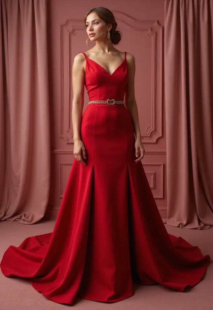 18 Bold Red Wedding Gowns That Will Turn Heads on Your Big Day! - 11. High Slits for Drama