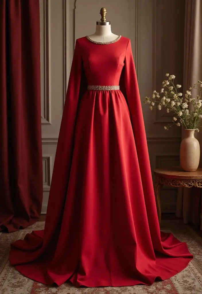 18 Bold Red Wedding Gowns That Will Turn Heads on Your Big Day! - 17. Elegant Capes