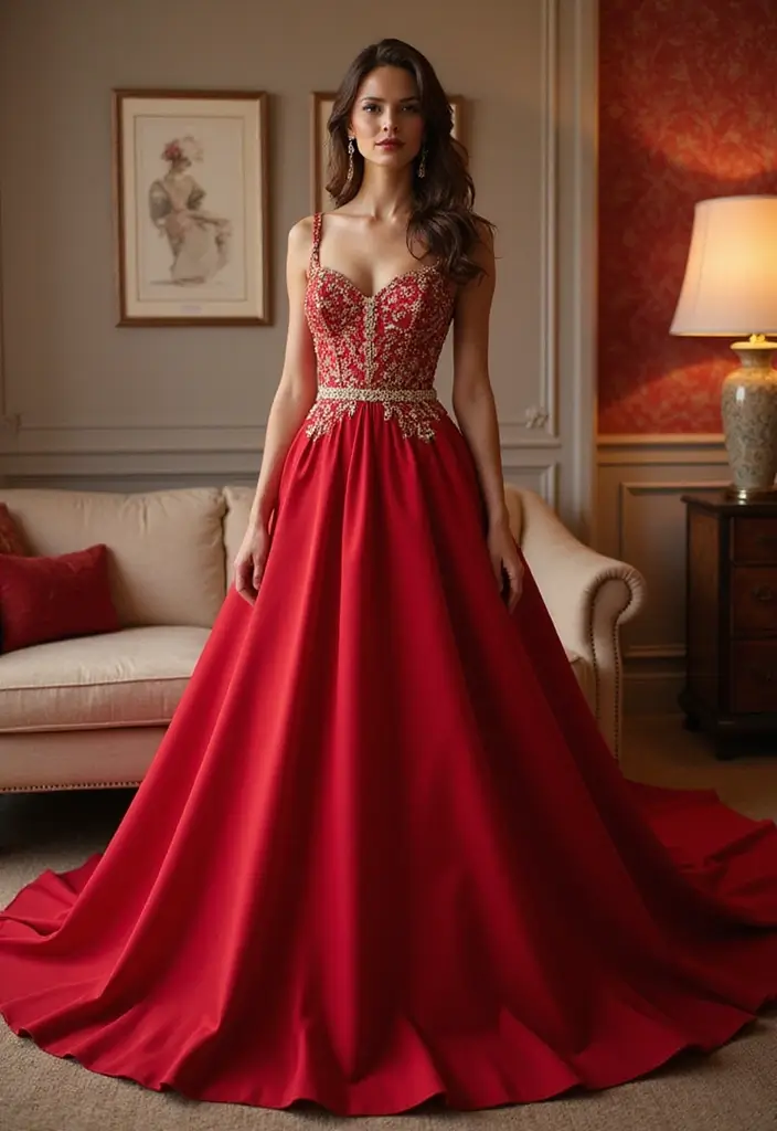 18 Bold Red Wedding Gowns That Will Turn Heads on Your Big Day! - 18. Sophisticated Color Combinations