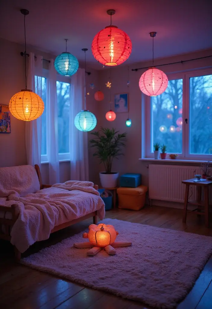 20 Fun Kids' Room Decor Ideas That'll Make Your Little One Jump for Joy! - 17. Playful Ceiling Decor