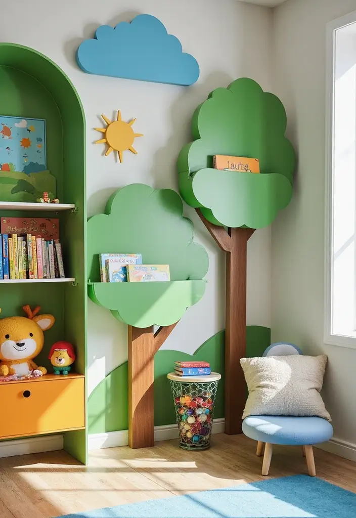 20 Fun Kids' Room Decor Ideas That'll Make Your Little One Jump for Joy! - 3. Interactive Shelves