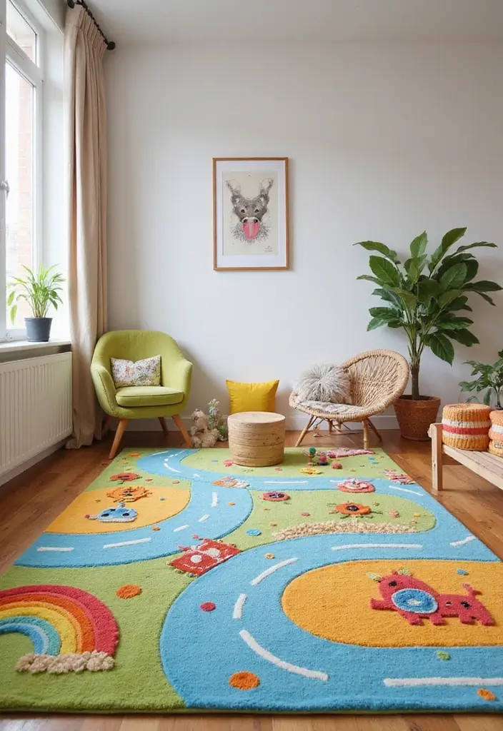 20 Fun Kids' Room Decor Ideas That'll Make Your Little One Jump for Joy! - 9. Playful Rugs
