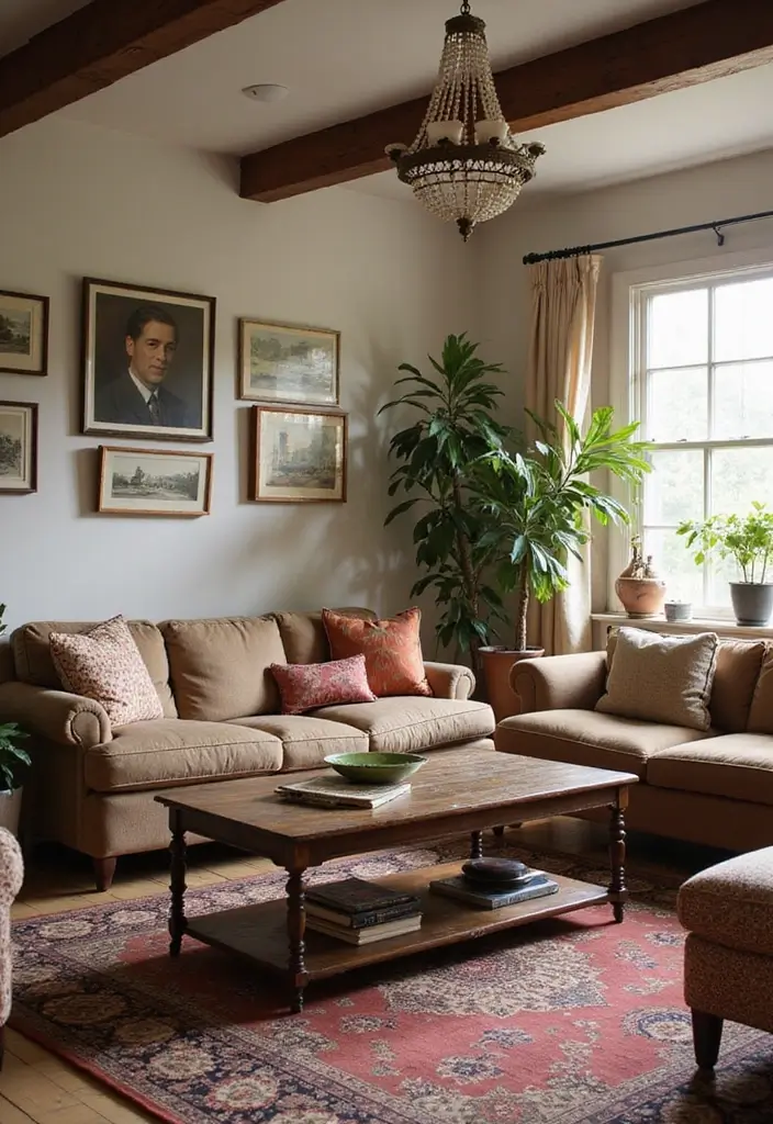 25 Cozy Living Room Ideas That'll Make You Want to Curl Up with a Book! (Don't Miss #9!) - 10. Vintage Finds for Character