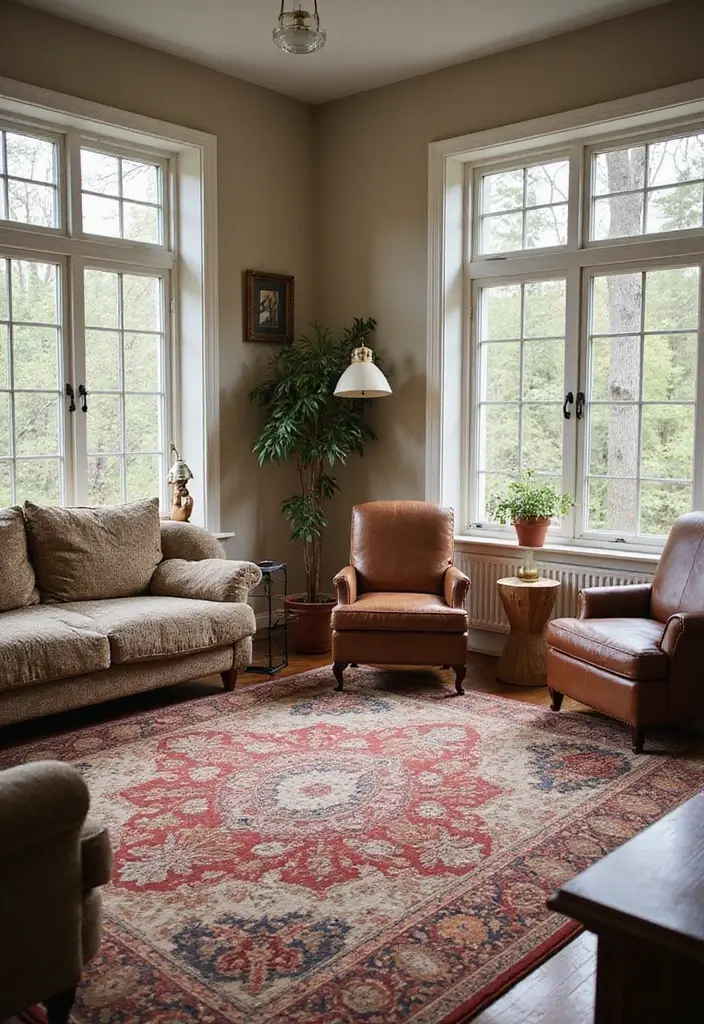 25 Cozy Living Room Ideas That'll Make You Want to Curl Up with a Book! (Don't Miss #9!) - 11. Create zones with Area Rugs