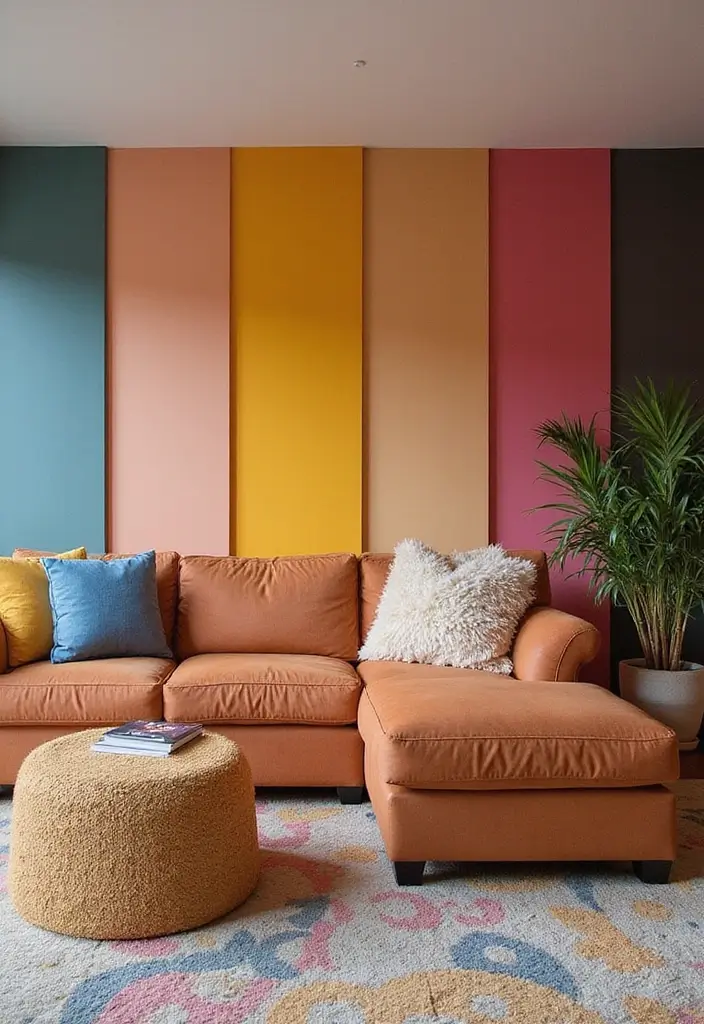 25 Cozy Living Room Ideas That'll Make You Want to Curl Up with a Book! (Don't Miss #9!) - 20. Colorful Accent Walls