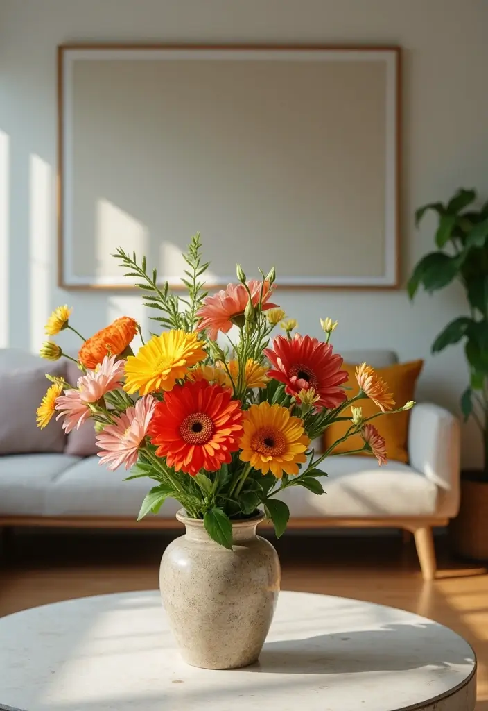 25 Cozy Living Room Ideas That'll Make You Want to Curl Up with a Book! (Don't Miss #9!) - 23. Fresh Flowers for Life