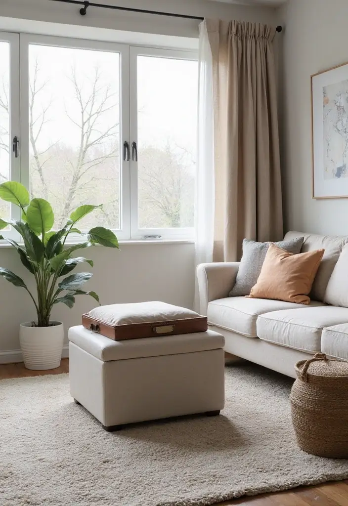 25 Cozy Living Room Ideas That'll Make You Want to Curl Up with a Book! (Don't Miss #9!) - 8. Functional Furniture for Multi-Use Spaces